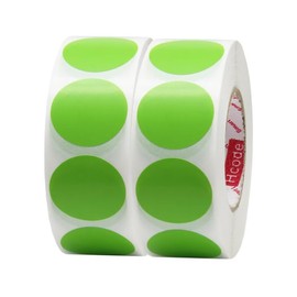 Hcode Round Color Coding Label Price Stickers Blank Yard Sale Stickers 1 inch Permanent Adhesive Dots 2 Roll 2000 Pieces (Green)