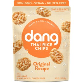 Dang Thai Rice Chips | Gluten Free, Soy Free & Preservative Free Rice Crisps, Healthy Snacks Made with Whole Foods (Original, 3.5 Ounce (Pack of 6))