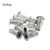 sourcing map M8 Multi-Grip Rivet Nuts, 10pcs Pre-Bulbed Shank Flat