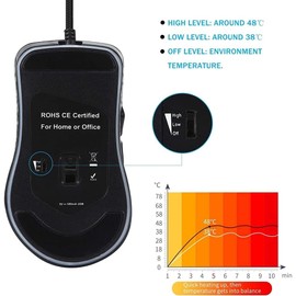 XCMC With Heated Mouse, Wired Gaming Mouse, Ergonomic Design, 6 Programmable Buttons, 2400 Dpi, Suitable For Windows Computer Games-Black