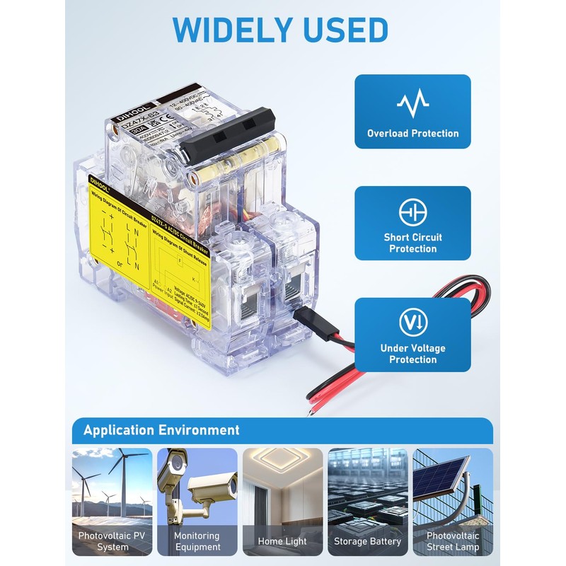 DIHOOL 30A DC Circuit Breaker with Remote Control, 12V-400V DC