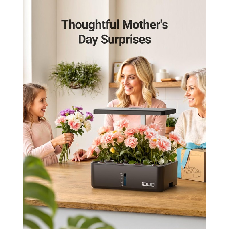 iDOO Hydroponics Growing System Kit 12Pods, Indoor Herb Garden System,