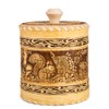 Wooden Container Kitchen Container Squirrels Design Birch Bark Container 5.1-inch