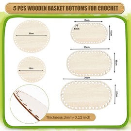 MOAZIFI Pack of 5 Basket Base for Crochet, Wooden Base for Crochet, Crochet Bag Base for Crochet, Crochet Basket, Wooden Base for Crochet Basket, Wooden Floor, Basket Floor, Crochet Baskets