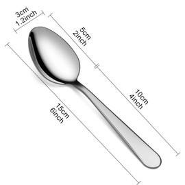 Teaspoons Set of 36, 6 inch Stainless Steel Tea Spoons, Food Grade Cutlery Spoons Set for Tea, Coffee, Use for Home, Kitchen, Restaurant, Dishwasher Safe