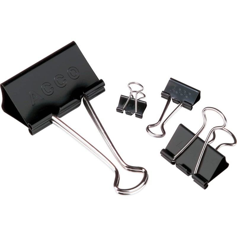 ACCO Binder Clips, Mini, 1 Box, 12 Clips/Box (72010)