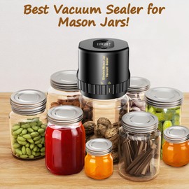 mason genie vacuum sealer kit，electric mason jar vacuum sealer One click start stop，Used for food storage vacuum sealer for jars，mason jar vacuum sealer kit suitable for wide mouth and regular mouth