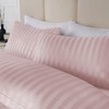funky gadgets Double Duvet Cover Set Blush, Microfiber Satin Stripe