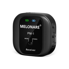 MELONARE MR-1 Wireless in-Ear Monitor Receiver, Wireless in Ear Monitor System Beltpack Receiver, UHF 500MHz, 10 Channels, Mono/Stereo Selection, IEM for Live Performance, Studio, Bands