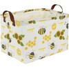Sanjiaofen Rectangular Kids Storage Bins,Bee Basket Organizer.Waterproof PE Coating Cute