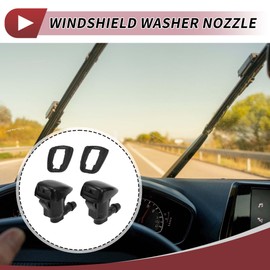 HEROFFIX 2pcs Windshield Washer Nozzle for Toyota Camry 2002-2006 Front Windshield Spray Nozzles Wiper Spray Washer Jet No.85381AA042 Black Plastic