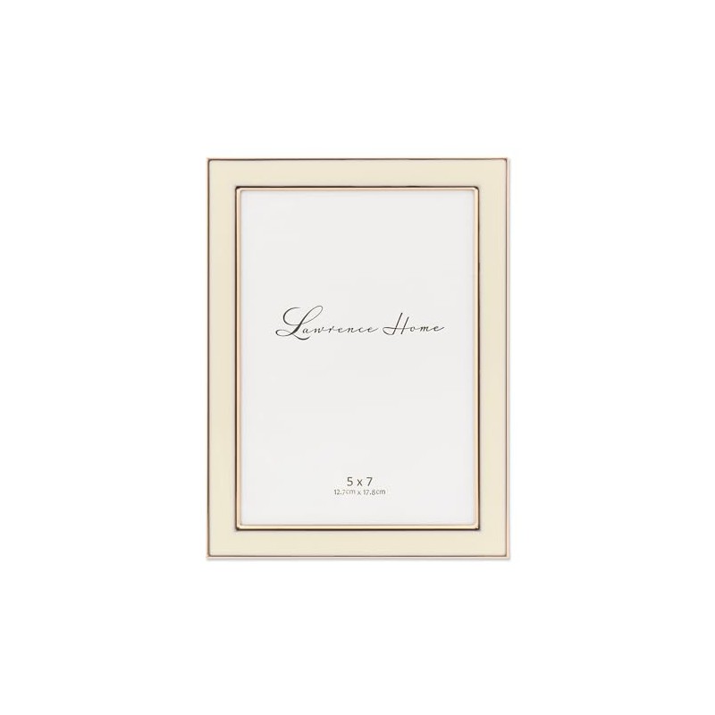 Lawrence Frames Metal Frame, Polished Enamel, Ivory, 5x7