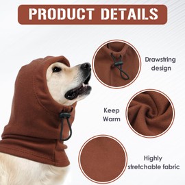 Katzinst Dog Tube Scarf for Neck and Ear Warmers for Dogs, Earmuffs, Anxiety Relief and Soothing Dog Ears, Warm Winter Pet Tube Scarf, Reduces Noise, Coffee, L