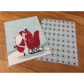 Handmade Santa Sleigh Christmas Holiday Front/Back Cover Set 4 use w Erin Condren Planner