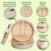 Dumpling Bamboo Steamer 10 Inch 2 Tier Wooden Basket With