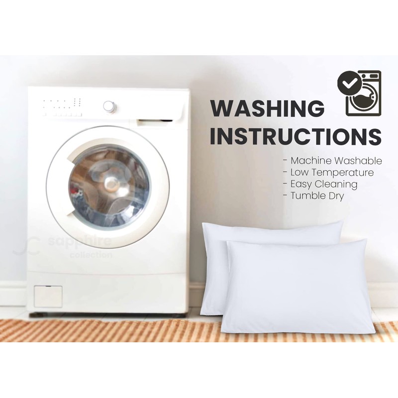 Sapphire Collection Luxury Percale Non Iron White Pair Of Pillowcases