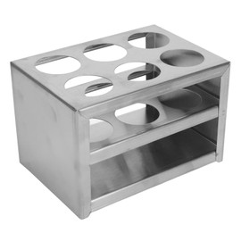 Test Tube Rack, 304 Stainless Steel Test Tube Holder with 6 Hole, 3 Layer, Phlebotomy Tray, Vial Holder, Laboratory Stand Rack for 32mm Tubes