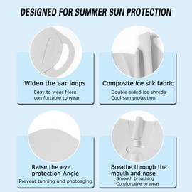 Vanolu Ice Silk Face Mask for Summer – UV Protection Full Face Cover with Ear Loops, for Cycling, Hiking, Men Women
