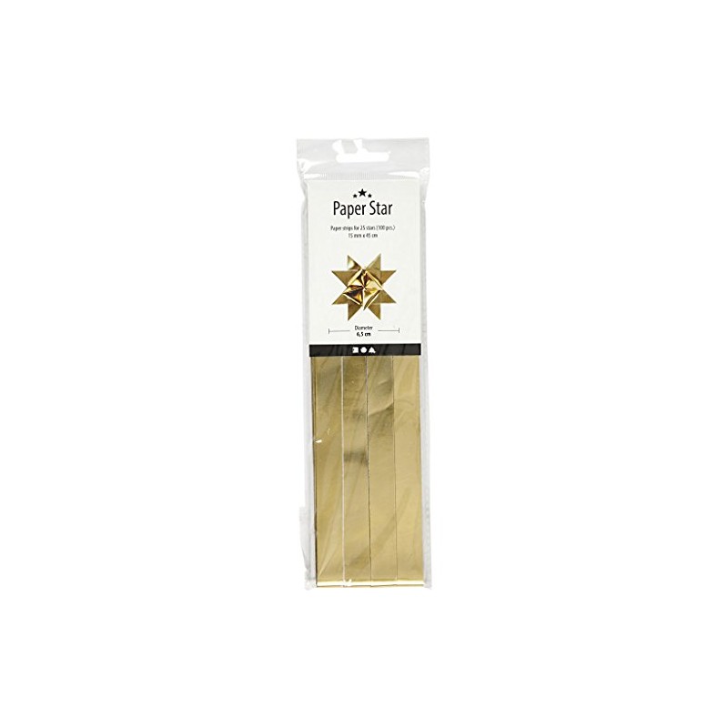 Paper Star Strips, W: 15 mm, D: 6,5 mm, gold,