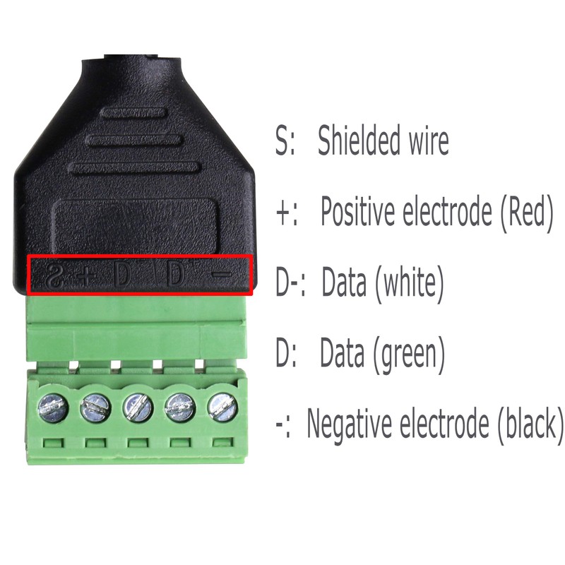 CERRXIAN 1ft Micro USB Male to 5 Pins Screw Terminal