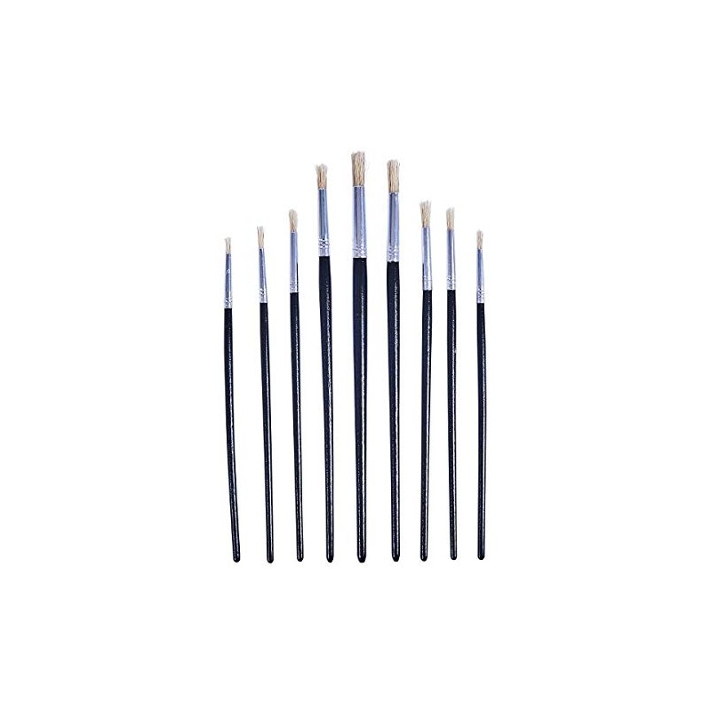 Amtech S4135 9 Piece round tip art brush set