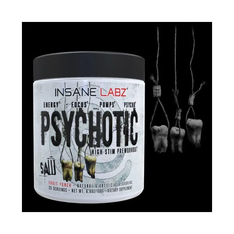 Suplemento en polvo Insane Labz Cafeína sabor ponche de frutas
