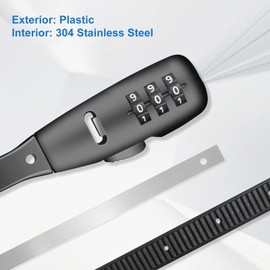 Combination Lock Cable for Cabinets - Baby-Proofing Security Locks, Suitable for Cabinets, French Refrigerators, Baby Strollers, Kids' Bikes, Helmets, Gates. Ideal for Kids and Adults. 1-Pack, Black.