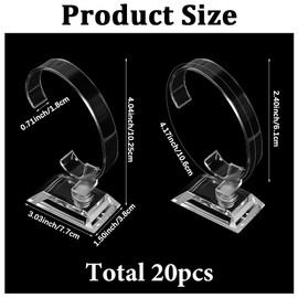 SUNNYCLUE Watch Display Stand Bracelet Stand Holder C Shaped Jewellery Display Stands Transparent Acrylic Bracelet Holders Bangles Single Watch Organizer Storage for Men Women Home Decor Show Photo