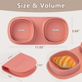 yahaa yahaa Toddler Plates Travel Essential on the go,Baby Plates with Forks and Spoons Self Feeding 6 months,Foldable,Silicone,BPA Free,Watermelon