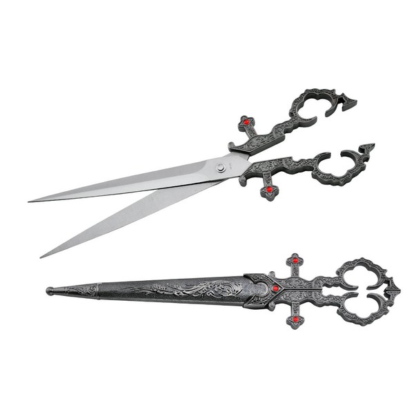 Wuu Jau H-6010-CH Renaissance Medieval Scissors Dagger, 11", Silver