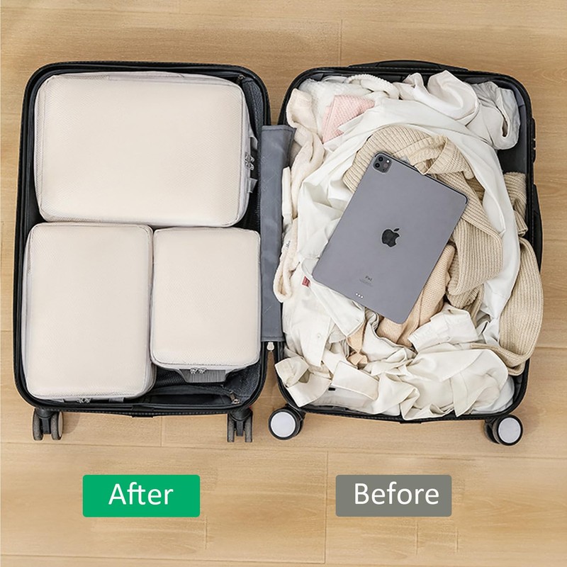 4pcs Packing Cubes, Compression Packing Cubes for Travel compression bags