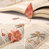 KEEPEXE 4 Pcs Metal Bookmarks with Chain Plant Bookmark with