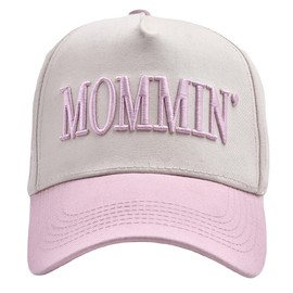 Funny Mommin Hat for Women, Mama Too Busy to Care Truck Hat Gifts Adjustable Washed Cotton Embroidered Mom Baseball Cap (Pink)