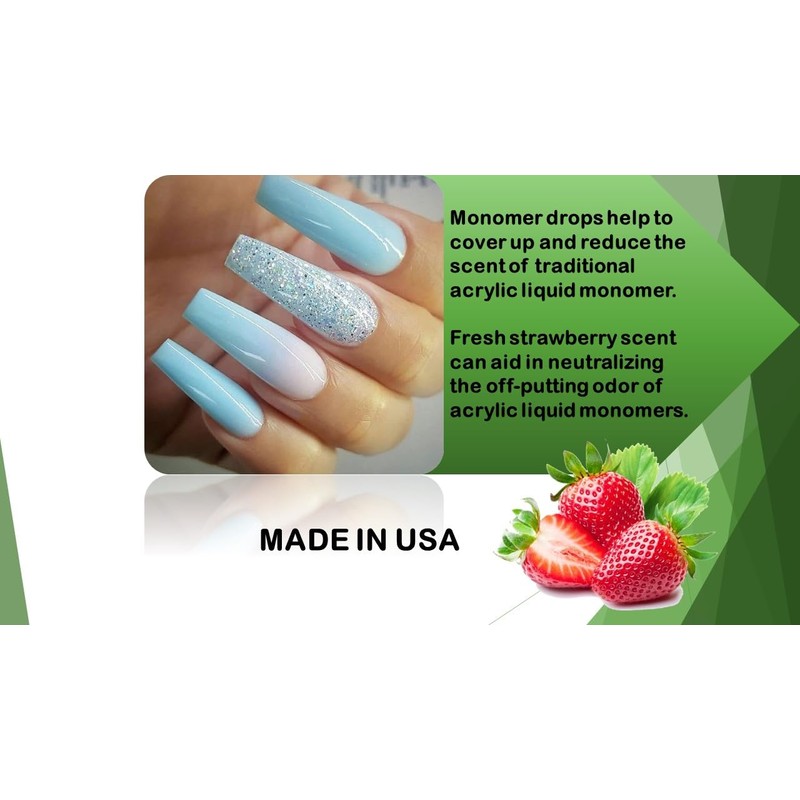 SHEBA NAILS Odor Out Acrylic Liquid Neutralizer 1/2oz Strawberry Scent-