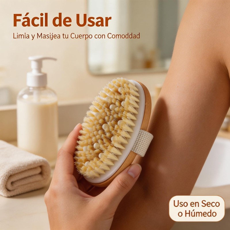 Cepillo Exfoliante Corporal con Cerdas de Jabalí y PPR para