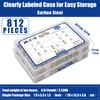 SAE & Metric Rivet Nut Kits, JROUTH 812pcs Carbon Steel