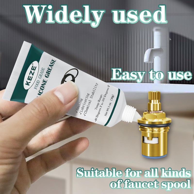 KEZE Waterproof Food Grade Silicone Lubricant Plumbers Grease for Valve