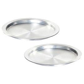 DLK - 2 x 13inch Aluminum Kunefe Tray, Kunafa Plate Set, Kunefe Pan Set of 2 for Sweet,Kunafeh or Kadaifi