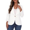PrinStory Blazer for Women 3/4 Ruffled Sleeve Blazer Business Office