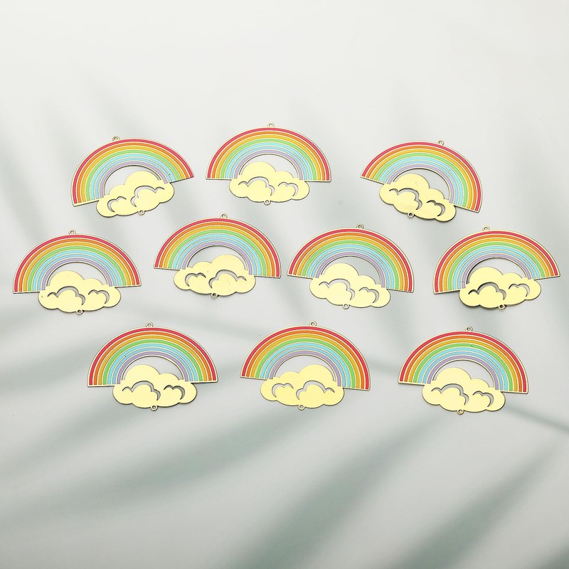 10 piezas de atrapasoles de metal colorido, nubes de arco