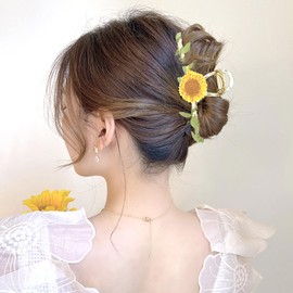 Sunflower Metal Hair Clips Fashion Art Style Nonslip,shark hair clip simple hair accessory, suitable for women's spring and summer birthday wedding parties