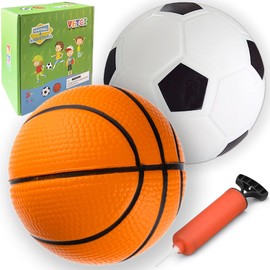 VETGI Toddler & Little Kids Small Basketball, 5" Mini Basketball w/Pump, Small Inflatable Balls for Boys and Toddler, Indoor Outdoor Basketball Set, Safe PVC Basketball for Kids Age 3-8