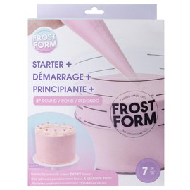 AC Food Crafting 6 Inch Frost Form Starter Kit (7 Piece) Cake Pan Round Liner Stand Crumb Cutter Finisher Base Form Instructions Frost Form Cake Kit Cake Icing Kit Frost Form Kit Cake Mold Plastic