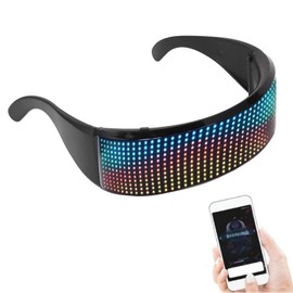 Topiky LED Light Glasses, App Controlled, Adjustable RGB Light Glasses, App Control, LED Display, Smart Glasses, RGB Light Glasses for Cosplay, Party, Music Festival, Default