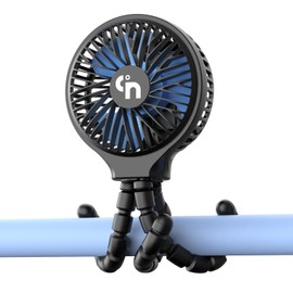 WEGA Stroller Fan Rechargeable Portable Fan Battery Operated Car Seat Baby Fan,3 Speeds Clip on Fan,USB Personal Fan for Crib Treadmill HomeOffice and Travel (Black)