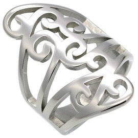 Jude Jewelers Stainless Steel Braided Knot Waved Chunky Style Wedding Engagement Promise Cocktail Party Ring (Silver, 9)
