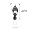 Design House 507509 Post Top Light, 3.5-in. Adapter, Black, Maple