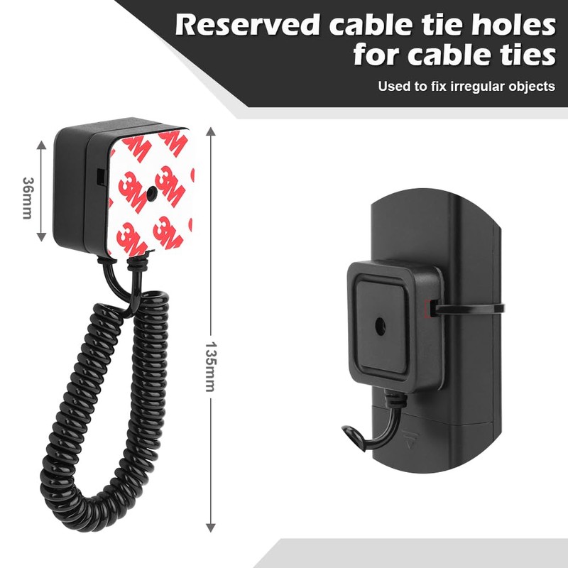 WALLFID 2-Pack Magnetic Remote Control Holders with Spring Ropes -