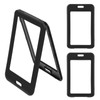 3 PCS Id Badge Holder with Double-Sided Clear Windows, Vertical