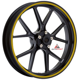 Autodomy Motorcycle Rim Stickers Complete Set for 2 Rims from 15" to 19" Inches | Weather Resistant Motorcycle Wheel Sticker (Gold, 10 mm)